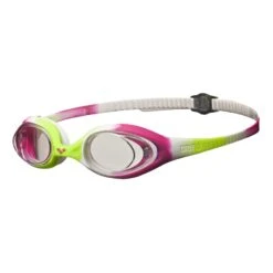Schwimmbrille Arena Spider Junior Limette/Fuchsia, Getönte Gläser