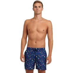 Arena Beach Boxer Badehose Marineblau/grün