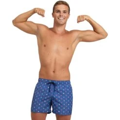 Arena Allover Beach Badehose Blau/rot/gelb