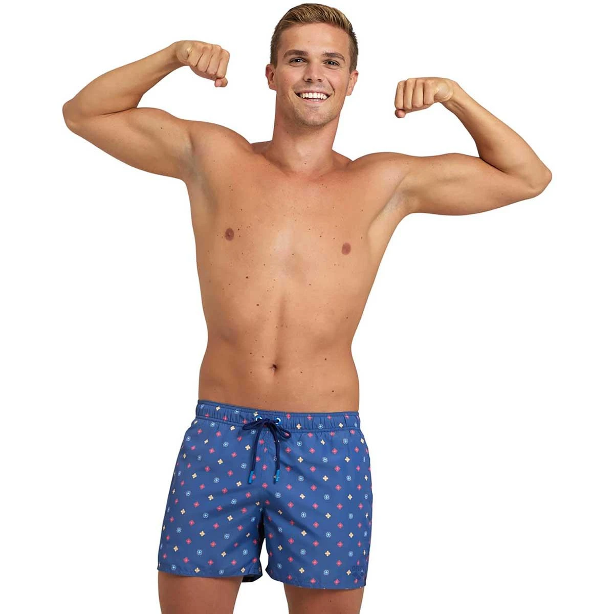 Arena Allover Beach Badehose Blau/rot/gelb 3 Arena Allover Beach Badehose Blau/rot/gelb