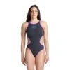 Arena One Biglogo Damen Badeanzug Schwarz/lila -Swim World Verkauf ar 001198 590 001