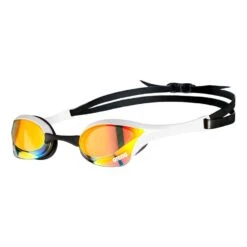Arena Cobra Ultra Swipe Schwimmbrille Weiß Mit Gelben Gläsern