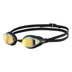 Arena Air Speed Schwimmbrille Schwarz Mit Verspiegelten Gelben Gläsern