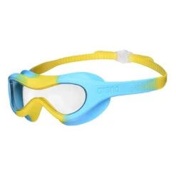 Arena Spider Mask Kinder Schwimmbrille Blau/gelb Mit Transparentem Glas