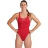 Arena Swim Tech Solid Damen Badeanzug Rot/weiß -Swim World Verkauf ar 004763 450 001