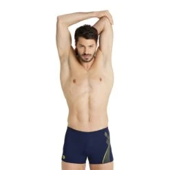 Arena Graphic Style Badehose Marineblau/gelb