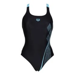 Arena Graphic Pro Damen Badeanzug Schwarz/blau